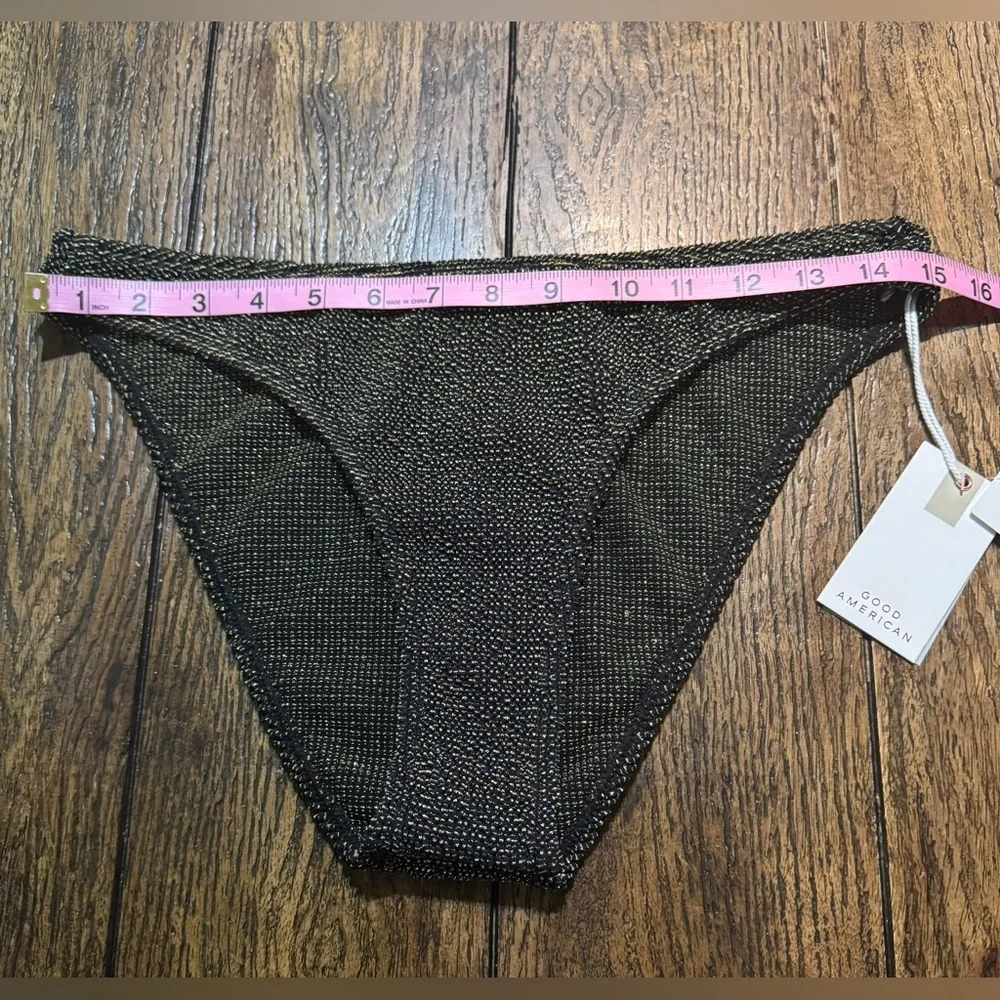Good American Always Fits Bikini Bottom. Glittery Black & Gold SZ XL NWT - Picture 6 of 8
